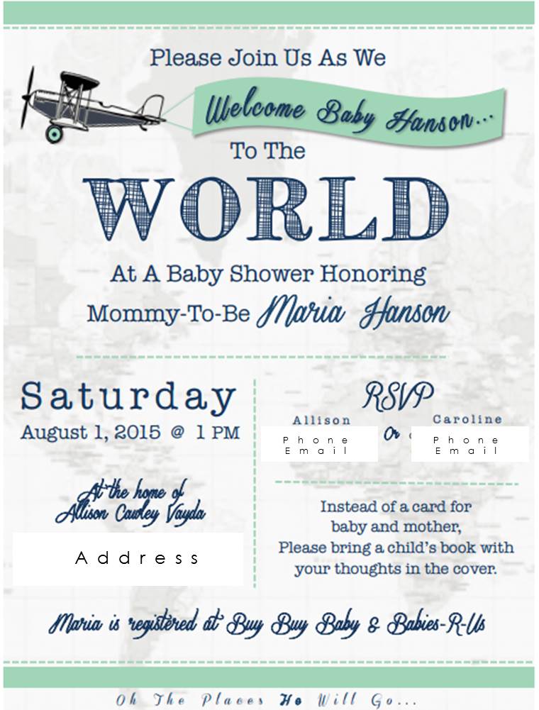 travel themed baby shower invitations