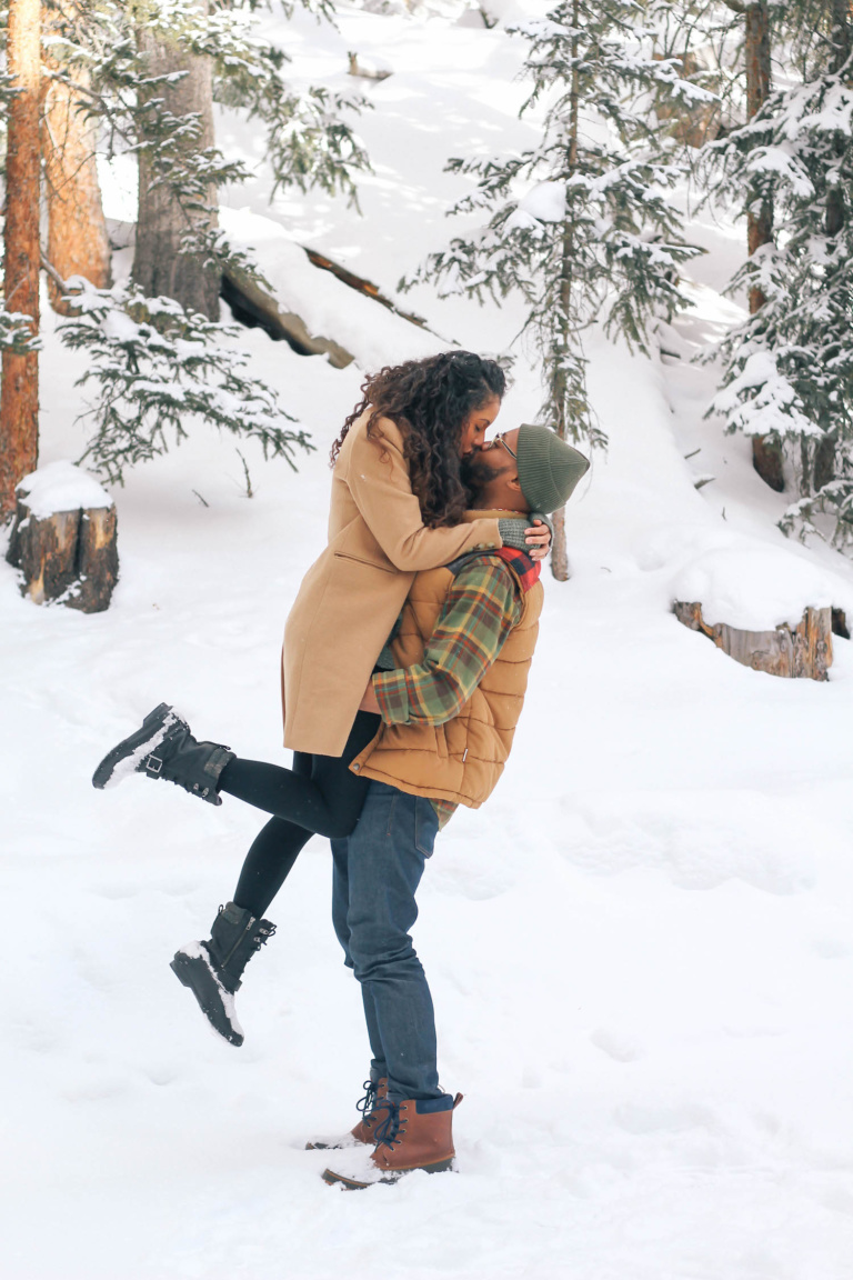 A Snowy Winter Proposal - Peachfully Chic