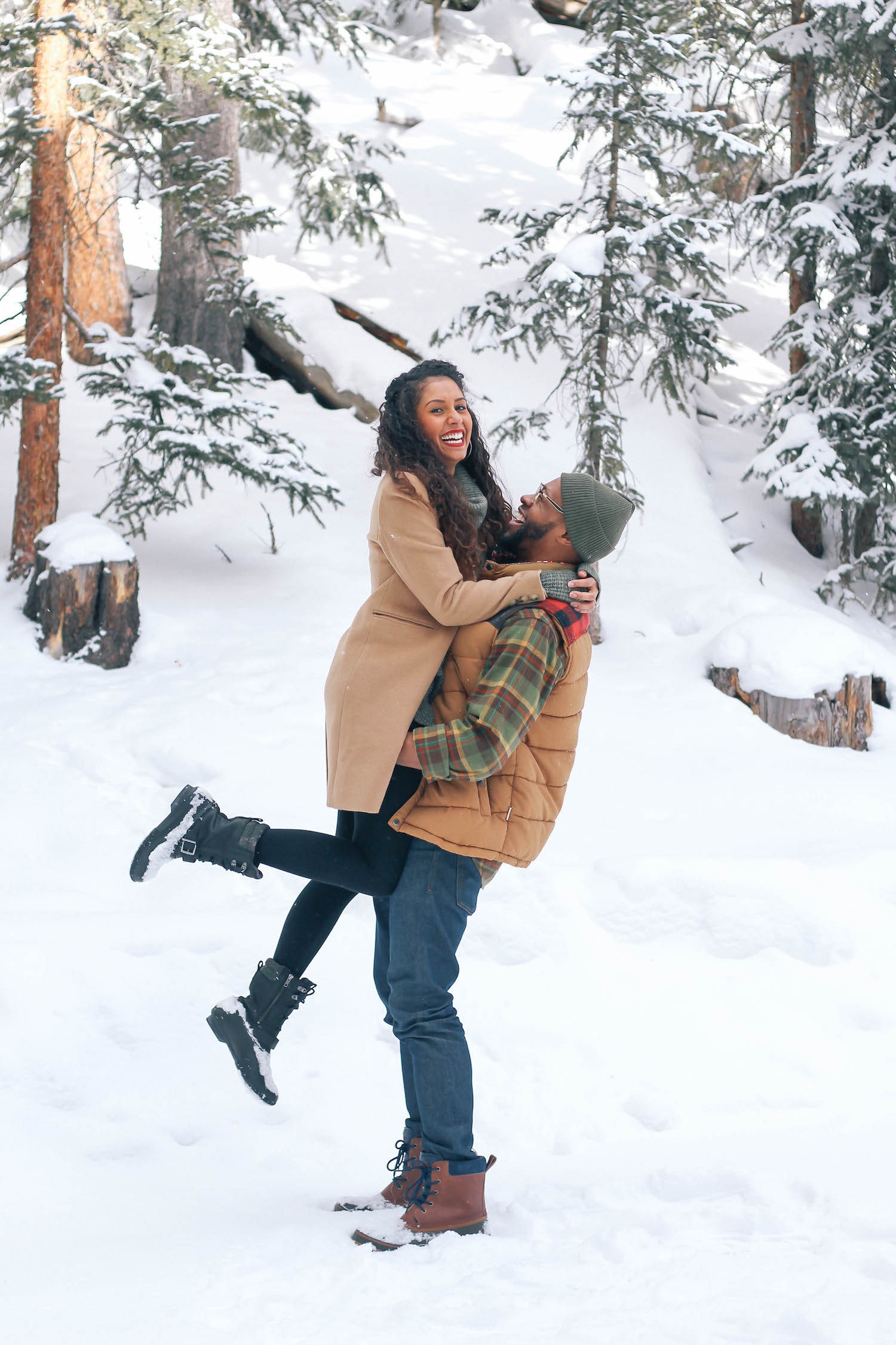 Beautiful Young Couple Posing To Photographer at New Year Studio. Christmas  Tree Stock Image - Image of father, daughter: 236877905