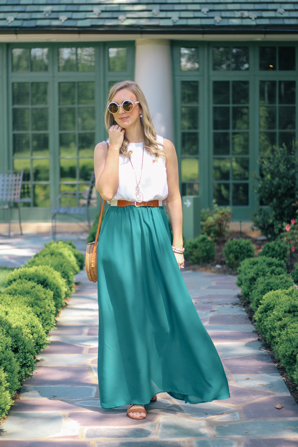 Teal Color Block Summer Maxi Dress | Peachfully Chic