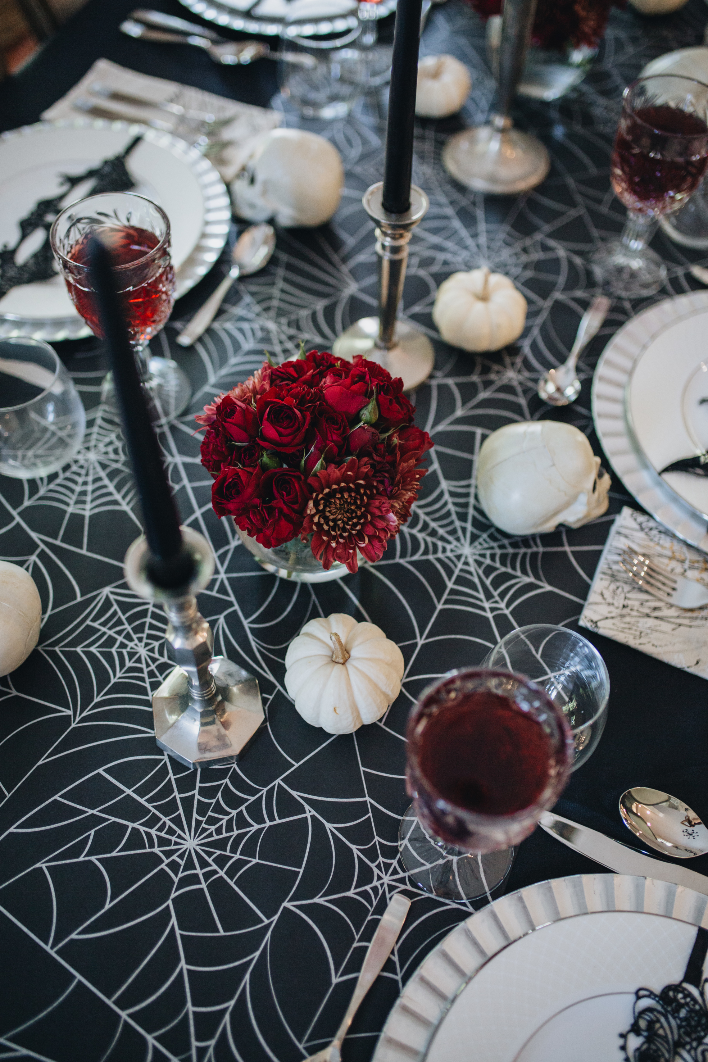 Elegant-Halloween-Red-Black-Tablescape