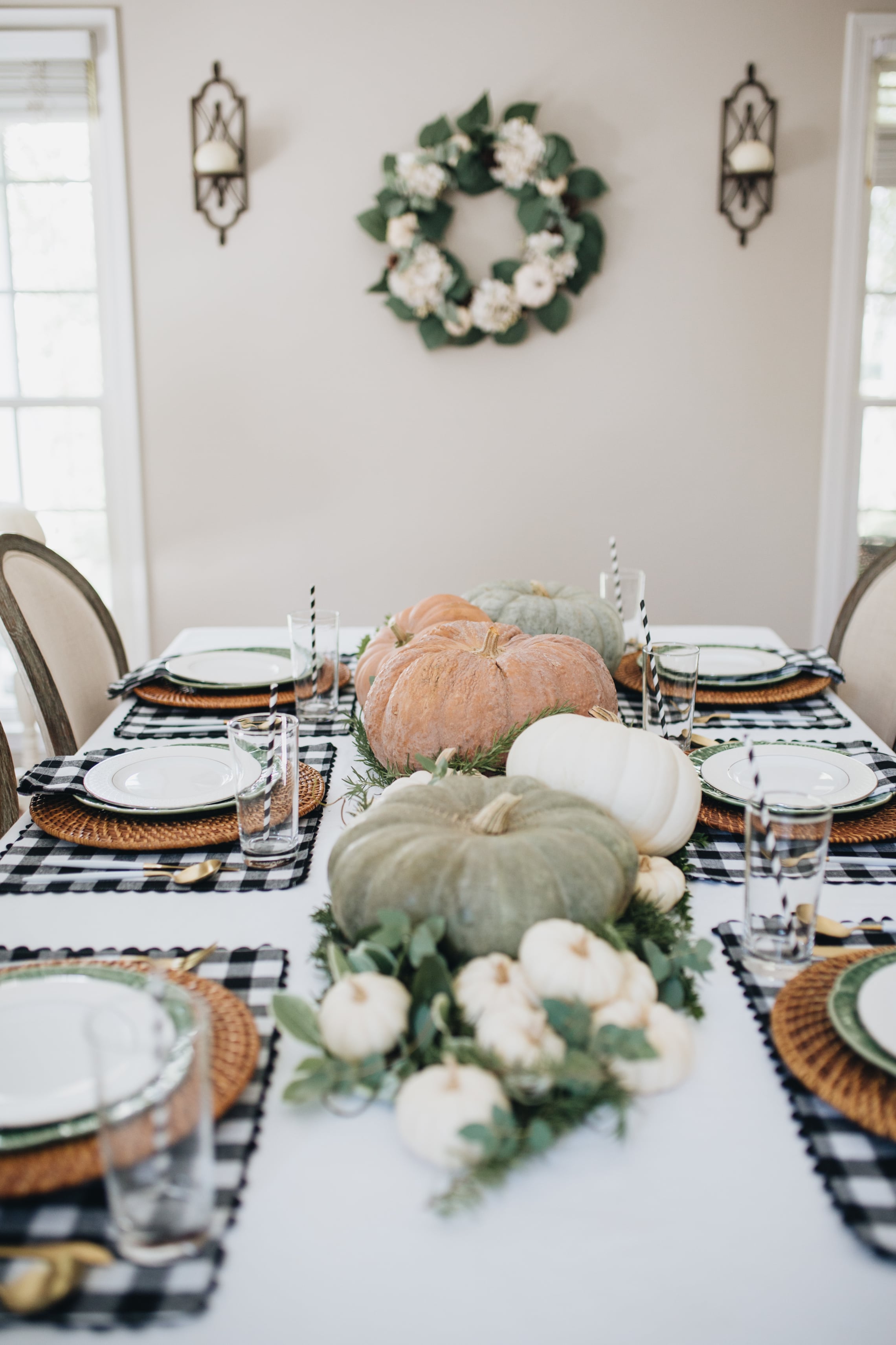 Fall-Neutral-Tablescape-Gingham-black&white-5