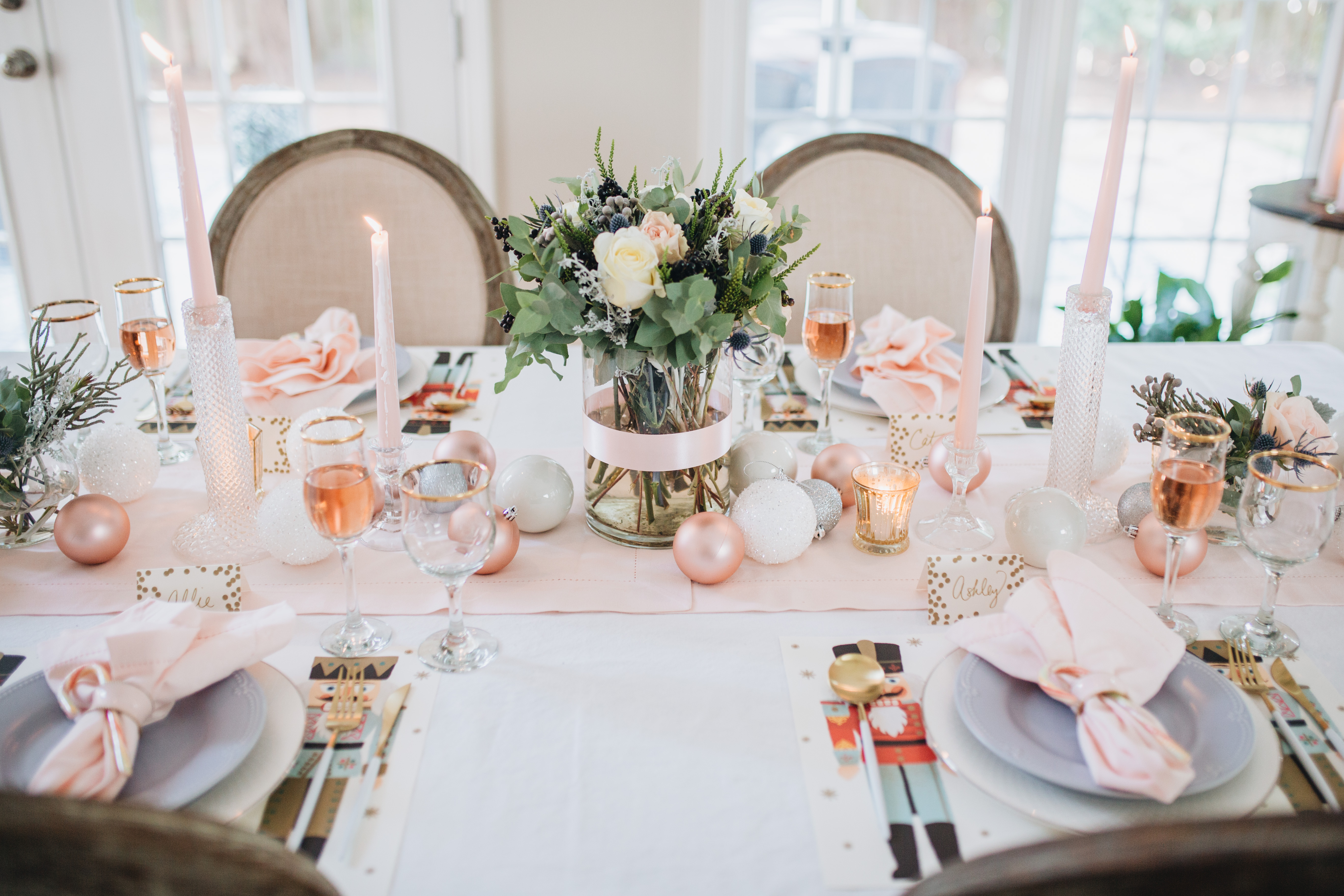 Pink-Pastel-Christmas-Decor-Tablescape-Floral-Centerpiece-12