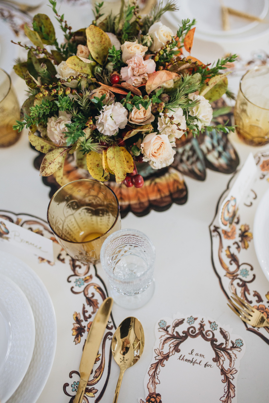 Harvest Thanksgiving Tablescape Decor - Peachfully Chic