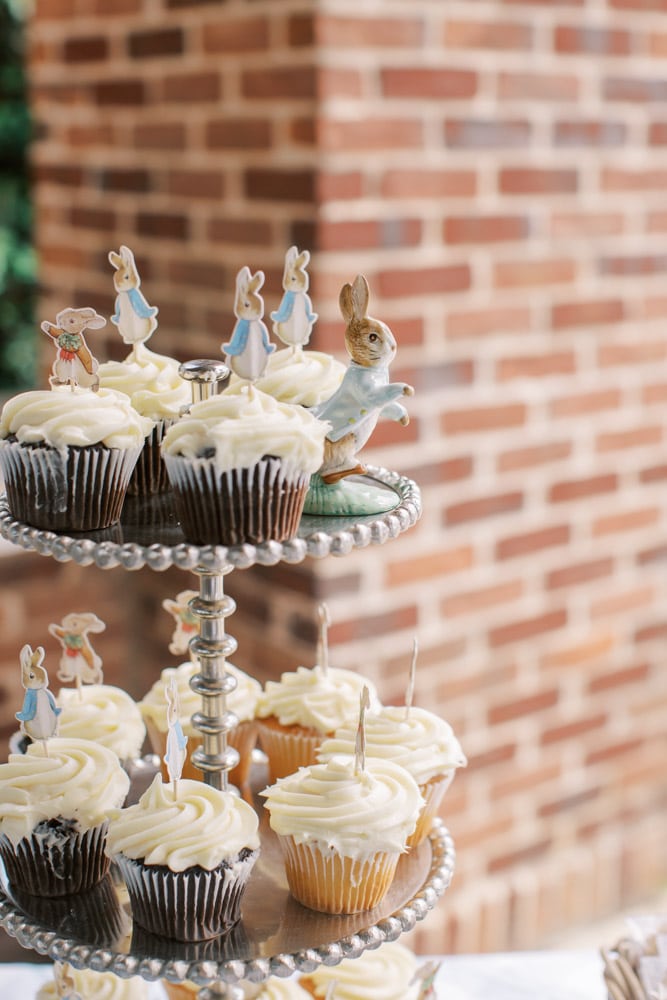 Peachfully-Chic-Peter-Rabbit-Themed-First-Birthday-cupcakes