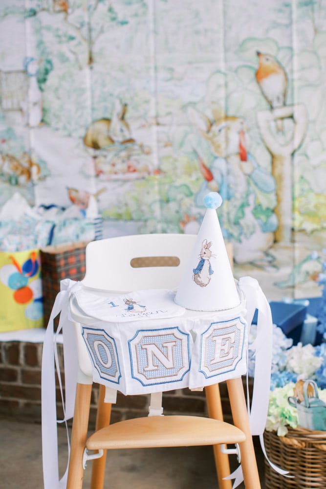 Peachfully-Chic-Peter-Rabbit-Themed-First-Birthday-Decor-Banner