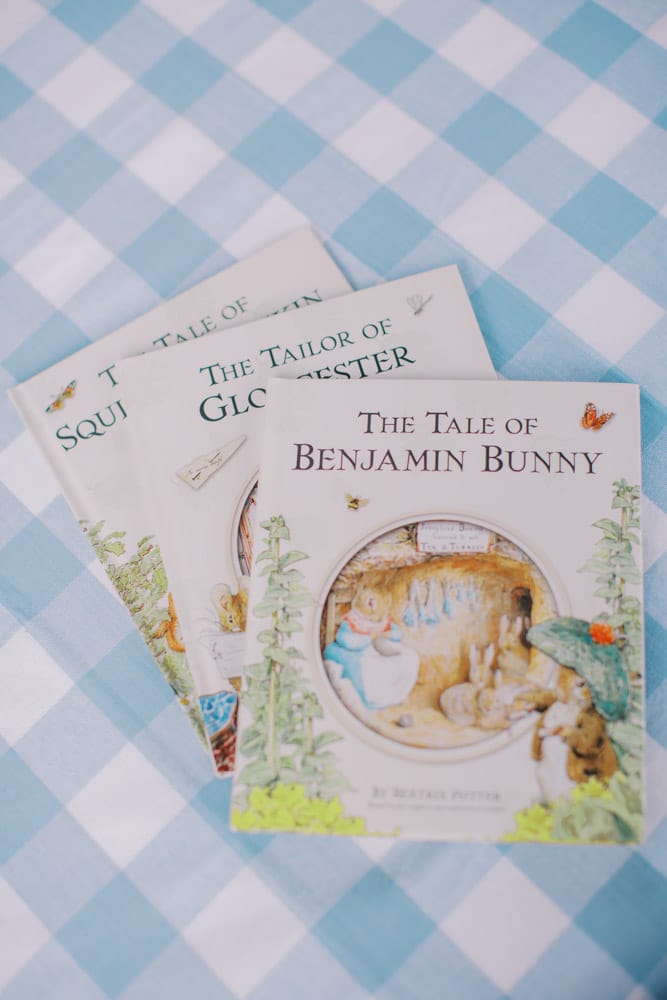 Peachfully-Chic-Peter-Rabbit-Themed-First-Birthday-Decor-Blue-Gingham