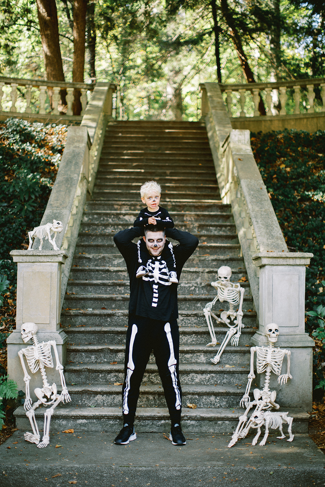 Peachfully-Chic-Father-Son-Halloween-Family-Skeleton-Costumes-Photos-Duo